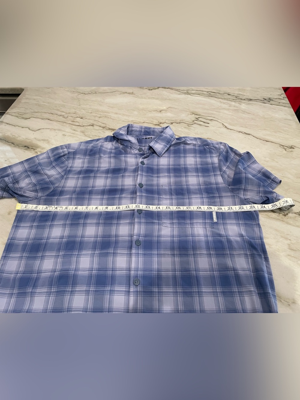 Mammut MENS Blue Plaid Hiking Shirt Large